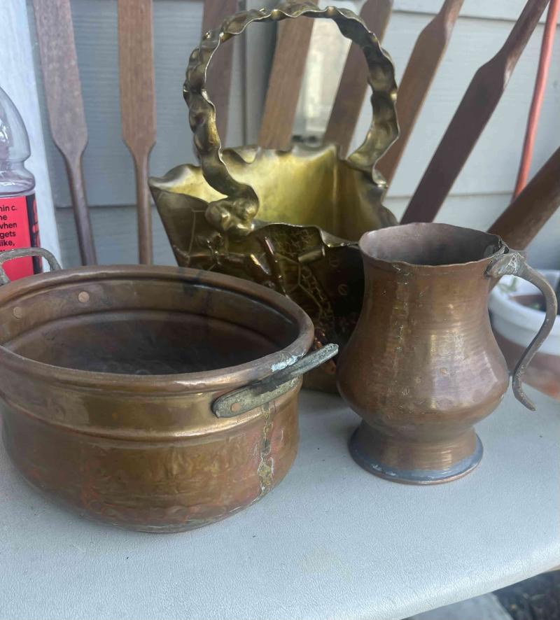 Conjunto artículos de cobre