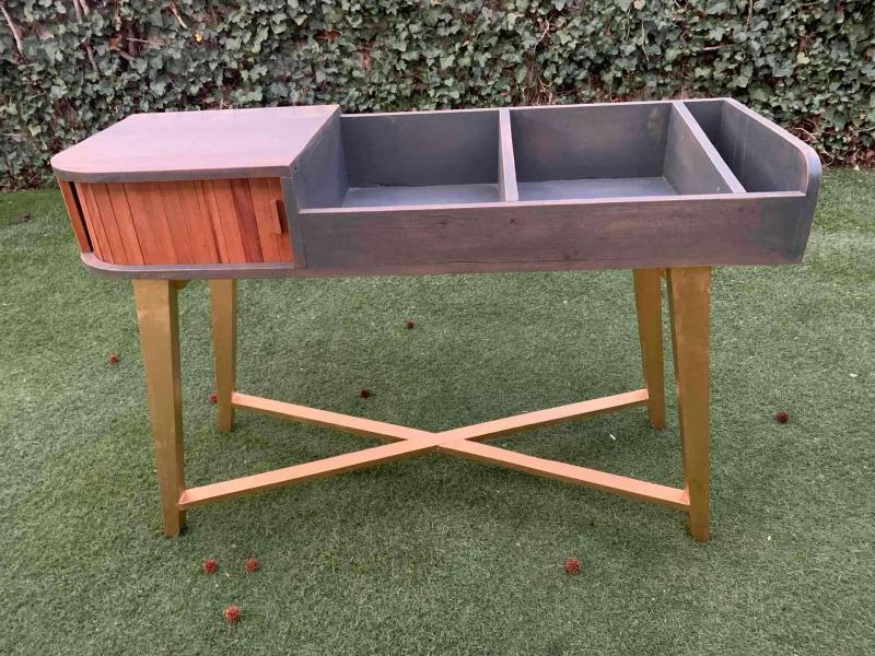 Mesa consola madera vintage en roble