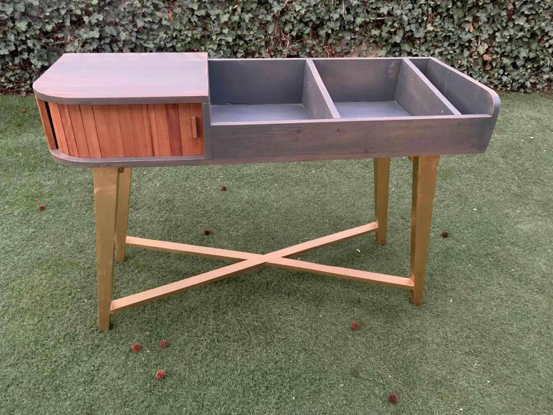 Mesa consola madera vintage en roble - 2