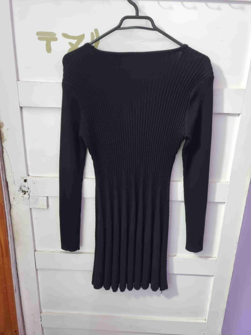 Vestido negro de punto ajustado - 2