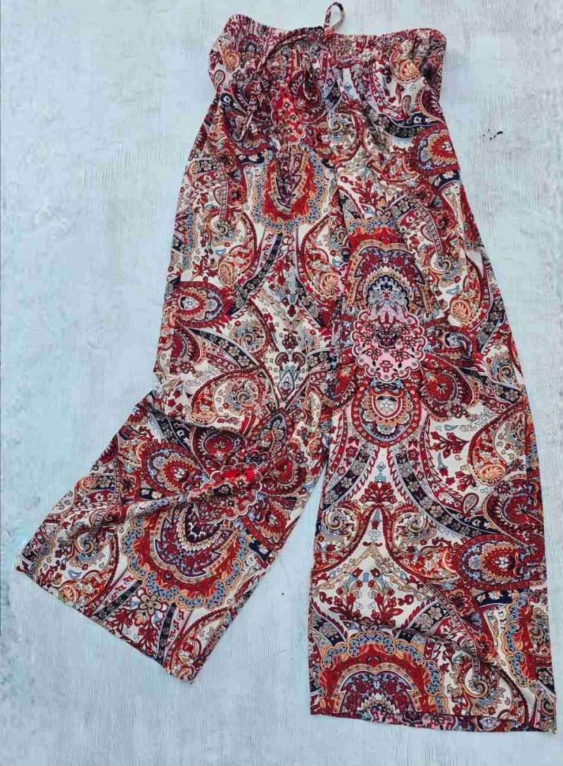 Pantalones anchos estampado bohemio