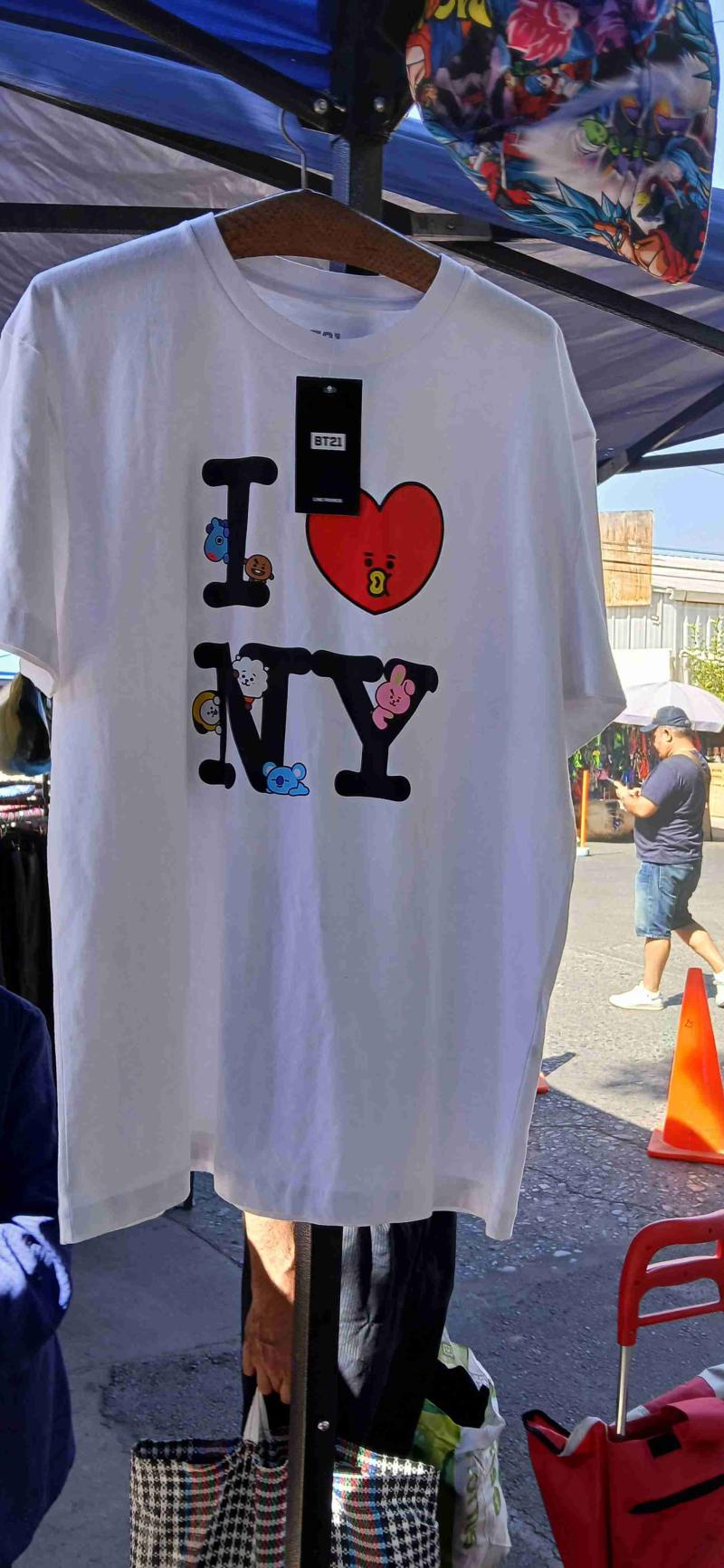 Polera blanca BT21 I Love NY