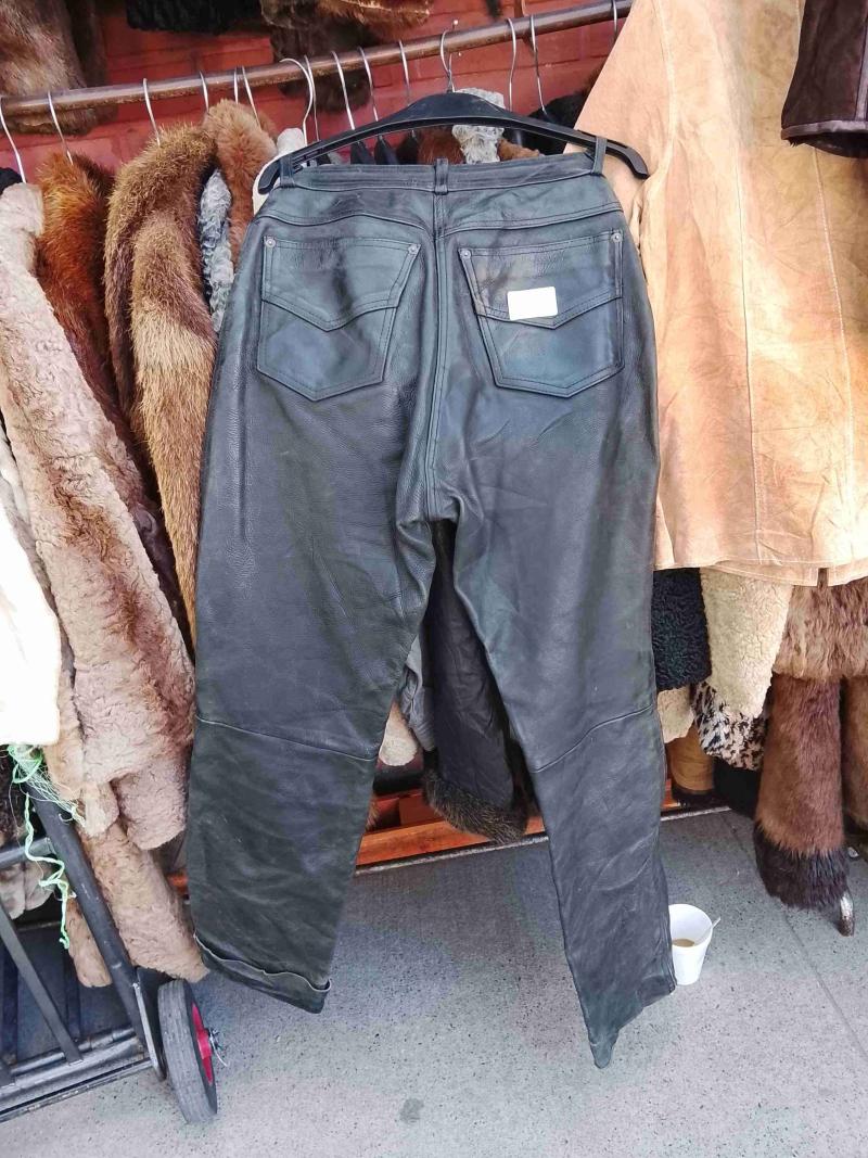 Pantalones de cuero negro 42 - 2