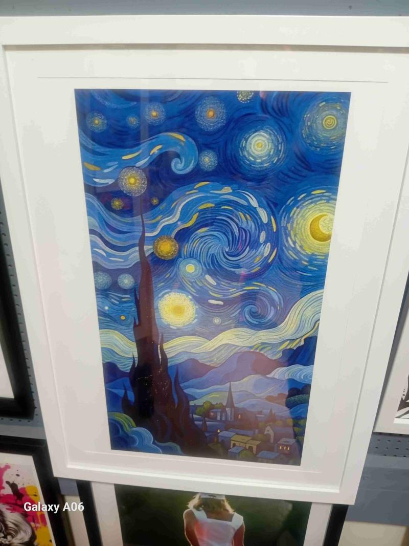Cuadro La Noche Estrellada enmarcado AI