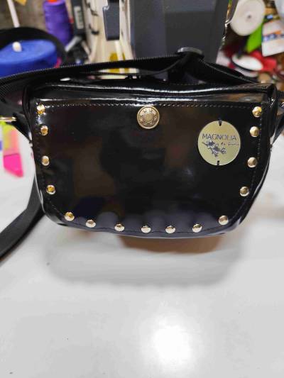 Cartera Magnolia negra con tachas - miniatura 1