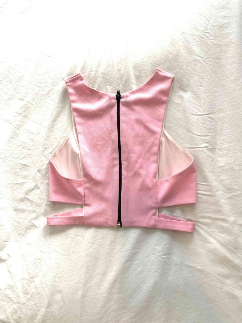 Crop top rosado elegante - 2
