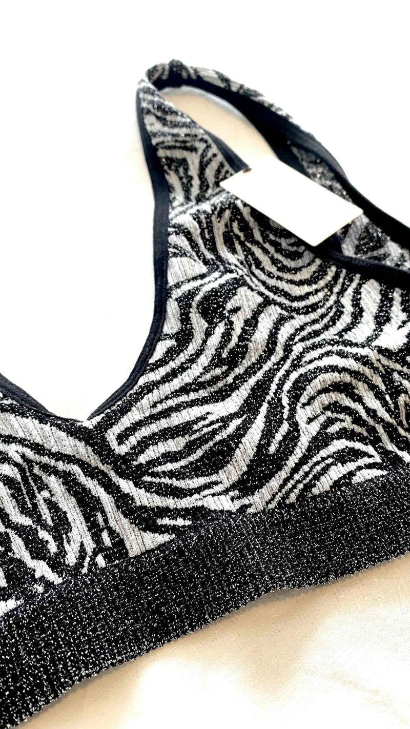 Top estampado cebra detalles brillantes - 2