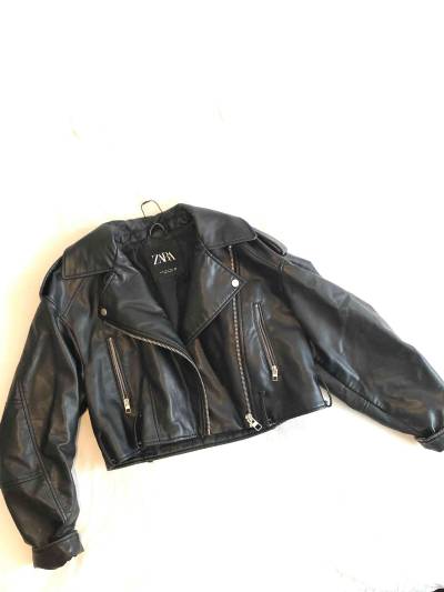 Chaqueta de cuero negra Zara - miniatura 1