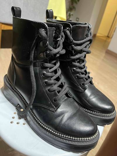 Botines negros con plataforma talla 37 - miniatura 4
