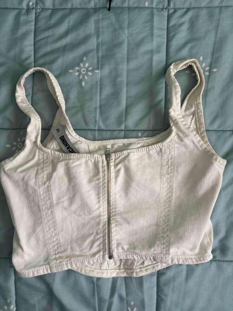 Top corto blanco con tirantes - 2