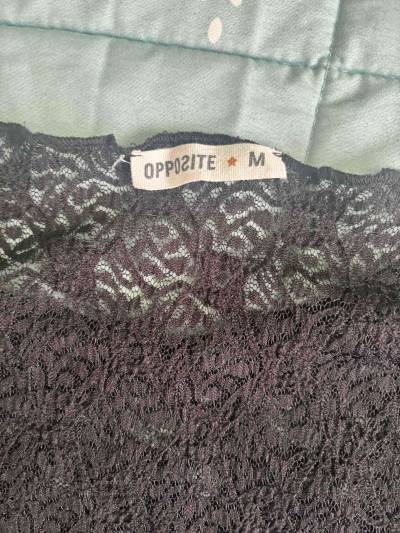Blusa de encaje negra talla M - miniatura 1