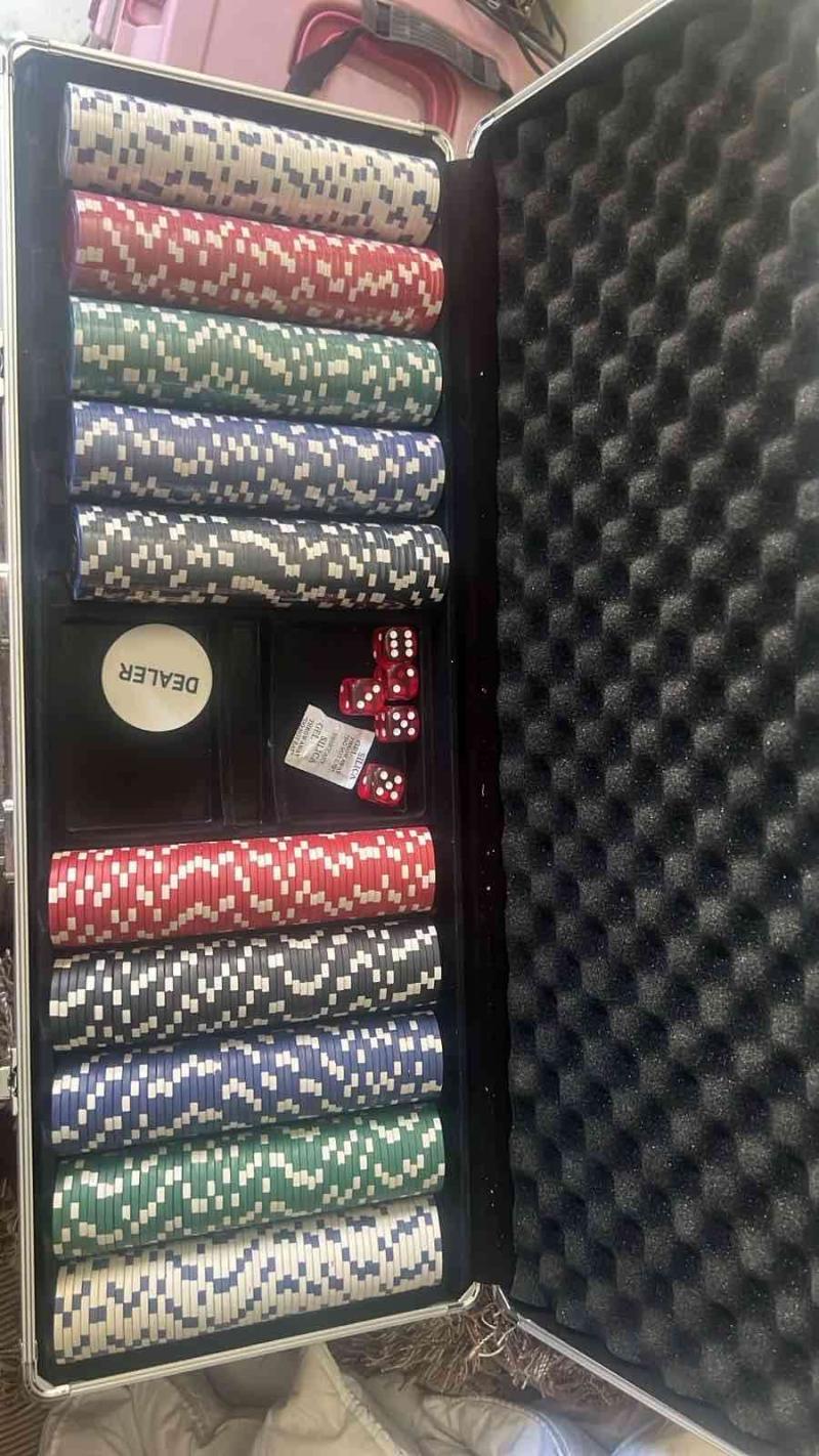 Mesa de póker y blackjack verde + maletín fichas - 2