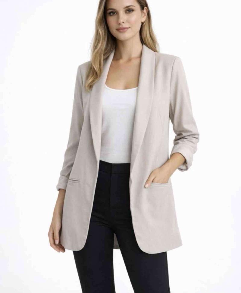 Blazer beige elegante mujer