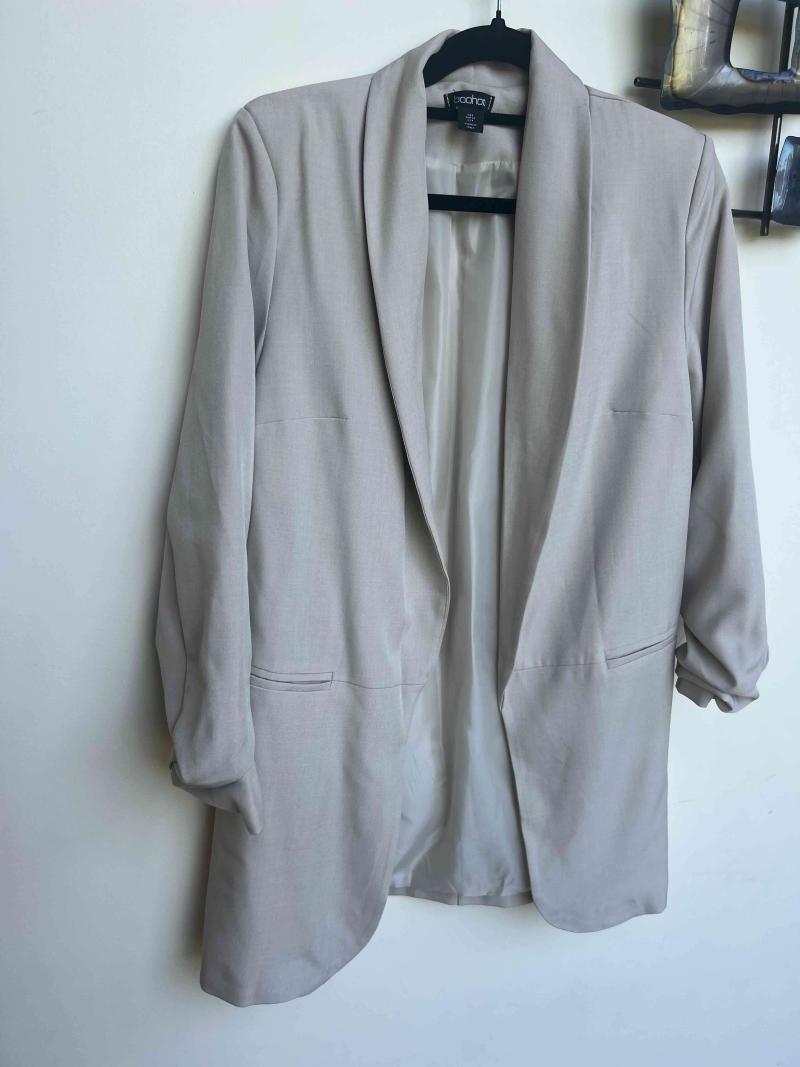 Blazer beige elegante mujer - 4