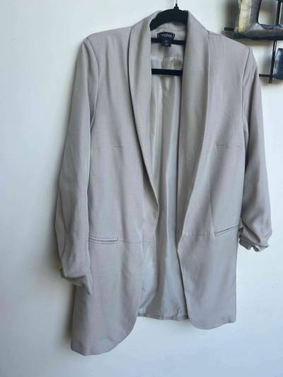 Blazer beige elegante mujer - miniatura 4